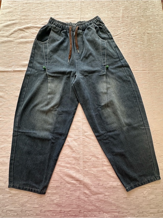 Denim - Women’s Blue Jeans Loose Elastic Waist Denim Jeans Pants